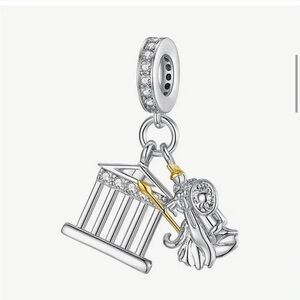 925 Greek Goddess Bracelet Charm-Fits Most Charm Bracelets, Sterling Silver